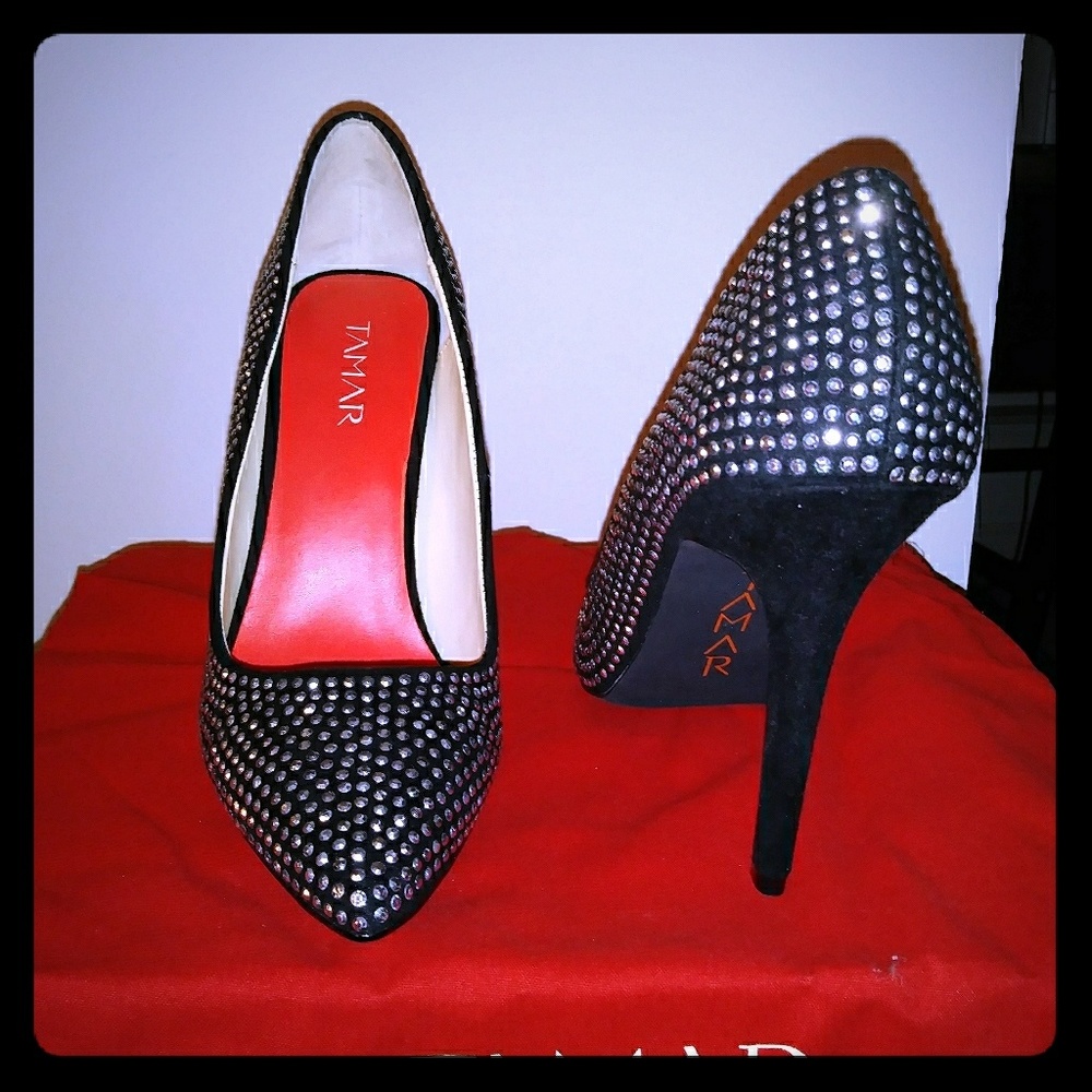 TAMAR Micro suede studded pump